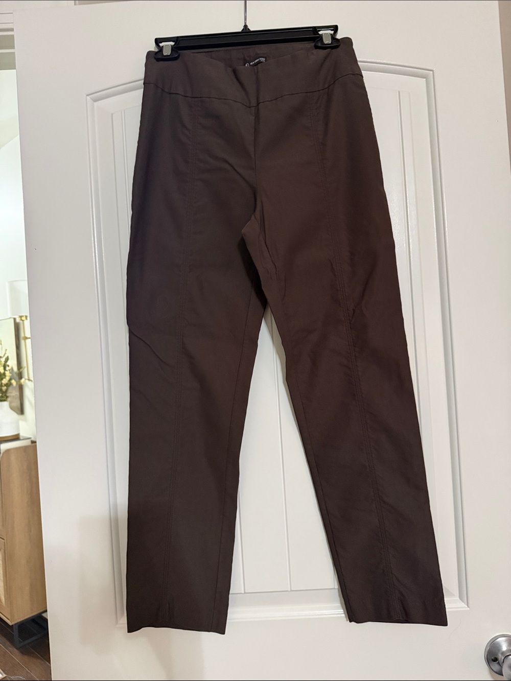 new directions Women's Brown Straight-Leg Stretch Pants